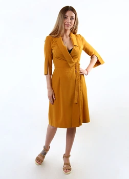 Платье inDresser L Горчичный (IN-F0260К034Б-Mustard)
