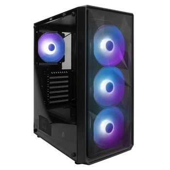 Корпус 1stPlayer FD3-BK-4F7 Black без БП