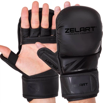Перчатки для смешанных единоборств MMA Zelart BO-3393 (р-р M, черный)