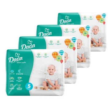 Подгузники Dada Extra Soft Размер 5 Junior (11-25 кг) 4 упаковки по 39 шт 156 шт (4820174989569)