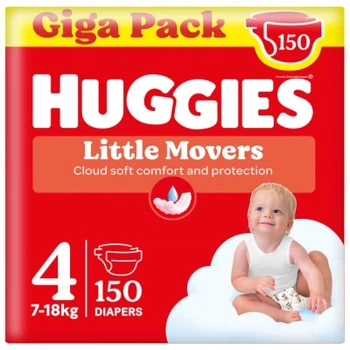 Подгузники Huggies Little Movers 4 (7-18 кг) M-pack, 150 шт (5029053583402)