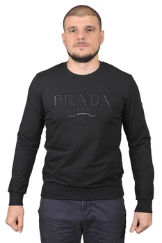 Свитшот с вышивкой Prada 24-24K-1617 S чёрный