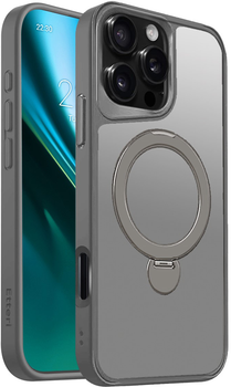 Etui plecki Etteri Matt Mag Ring do Apple iPhone 16 Pro Max Grey (5906961960368)