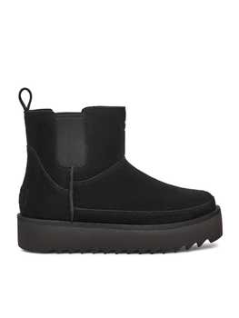 Жіночі уггі Челсі Платформа Чорні Замша Міні UGG Chelsea Platform Tractor Black (40, чорний)