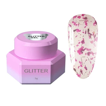 Гель для дизайна You Are Cute Glitter Gel 08 с сухоцветами 5 мл