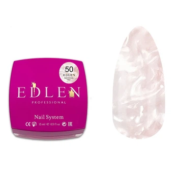 Гель строительный Edlen Professional Builder Gel Pearl 50 с перламутровым эффектом бежево-розовый нюд 15 мл
