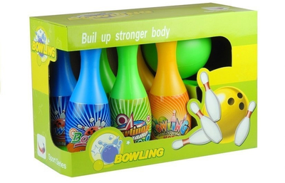 Zestaw do zabawy LEAN Toys Gra w kręgle 6 kręgli + kula 3426 (5905884458815)