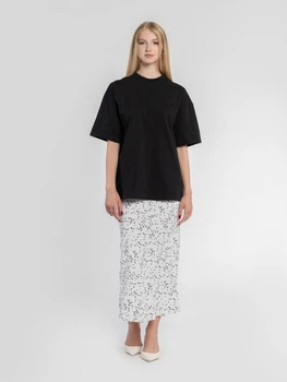 Футболка жіноча W13.15.02.510 чорна з тонкого бавовняного джерсі Arber T-shirt oversize W2 L чорний (W13.02.02.610)