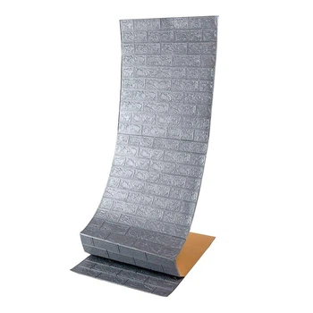 Самоклеюча 3D панель Sticker Wall під срібну цеглу в рулоні 19600x700x3мм R017-3-20 (3DPanda-1197)