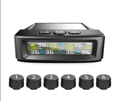 Система контроля давления и температу в шинах TPMS на 6 колёс внешние датчики DEVELU T12-6 9,9 бар