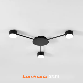 Люстра RAY SLIM 3xGX53 BLACK чорна Luminaria (стельовий світильник під 3 змінні LED лампи GX53) Ø670x55мм