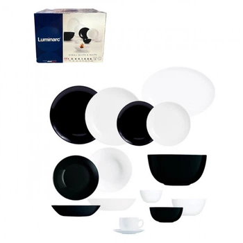 Столовый сервиз Diwali Black&White 44 предметов Luminarc P4678