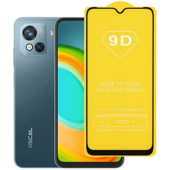 Защитное стекло TDG 9D для Oscal C80 полная проклейка черный