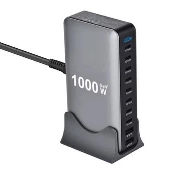 Зарядное устройство 1000W, GaN Pro PD 140W, QC 20W для телефонов, ноутбуков, 8портов USB+Type-C - Черный