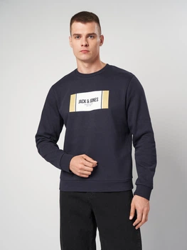 Свитшот на флисе мужской Jack & Jones 12278616 S Sky Captain (5715726976403)