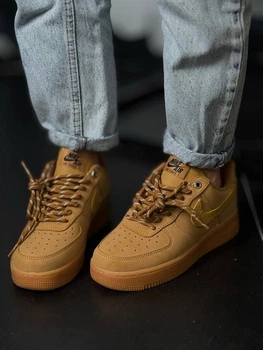 Кроссовки Air Force 1 Low Flax унисекс No brend Коричневый (cj9179-200 camel (38,5 (24,5 см))
