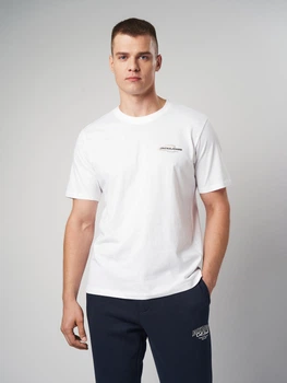 Футболка хлопковая длинная мужская Jack & Jones 12284421 M Bright White (5715724552104)