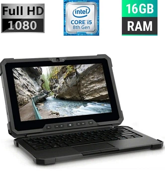 Защищенный планшет Dell Latitude 7212 Rugged Extreme / 11.6'' (1920x1080) IPS / Intel Core i5-8350U (4 (8) ядра по 1.7 - 3.6 GHz) / 16 GB DDR3 / 256 GB SSD / Intel UHD Graphics 620 / WebCam / 4G LTE / Две АКБ б/у