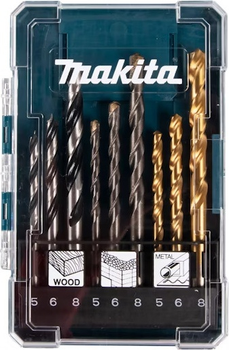 Набір свердел для металу, дерева та бетону Makita 9 шт (D-71962)