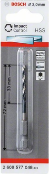 Свердло Bosch Impact Control HSS 3 мм (2608577048)
