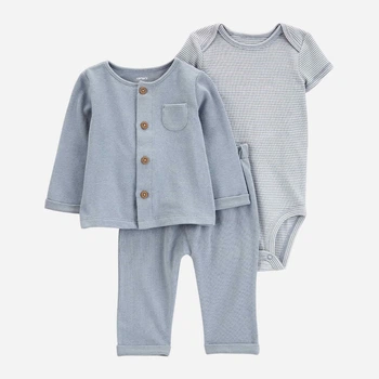 Детский комплект (кофта + боди + штанишки) для мальчика Carter's 77551692 92 см Голубой (1159843265)