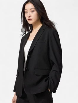 Піджак класичний подовжений жіночий Uniqlo 378671026 S Чорний (1159842875)