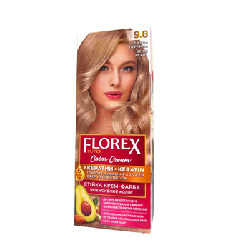 Крем-фарба для волосся стійка 9,8 Перли бежеві Florex Super