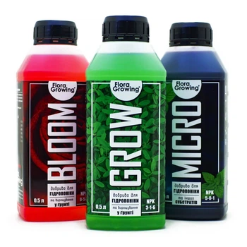 Комплект добрив Hydroponics Kit 3х500 мл для гідропоніки та ґрунту