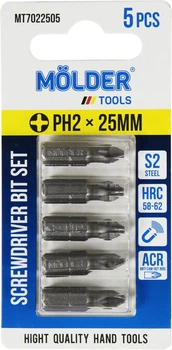 Насадка для отвертки PH2 25мм. (Molder Tools) 5шт. S2 (бита) (MT7022505)