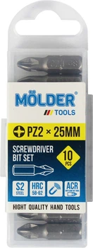 Насадка для отвертки PZ2 25мм. (Molder Tools) 10шт. S2 (бита) (MT7122510)