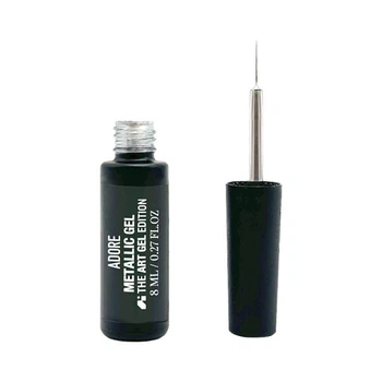 Жидкая металлическая гель-краска Adore Professional Metallic Gel для дизайна ногтей серебряная 8 мл