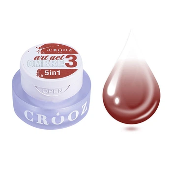 Гель-краска Crooz Art Gel Ombre 5 в 1 03 без липкого слоя красный винный 3 мл