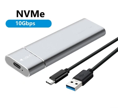 Зовнішня кишеня Deepfox M08 для NVMe (PCIe) M2 SSD USB 3.1 Type-C сріблястий
