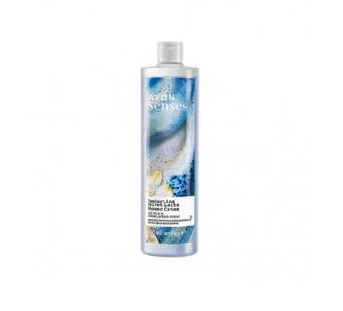 Зволожувальний крем-гель для душу Avon Senses Comforting Velvet Latte Shower Cream Oat Milk & Cornflower Scent з ароматом вівсяного молока і волошки 500 мл