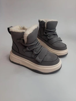 Зимние ботинки для девочки Clibee 597 HB grey серые р.27-17,8 см