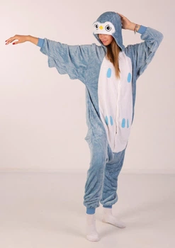 Женская кигуруми пижама взрослая и подростковая Kigurumi Сова Синий М 155-165 см. (1045)