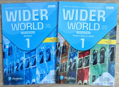 Комплект по английскому языку (учебник + тетрадь) Wider World (Second Edition) for Ukraine 1 Student Book with eBook + Workbook. Pearson ISBN: 9788367838382 / 9788367838467