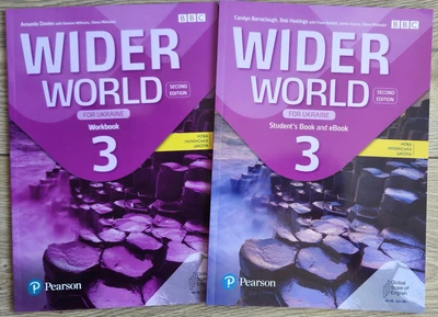 Английский комплект (учебник + тетрадь) Wider World (Second Edition) for Ukraine 3 Student Book with eBook + Workbook. Pearson ISBN: 9788367838405 / 9788367838481