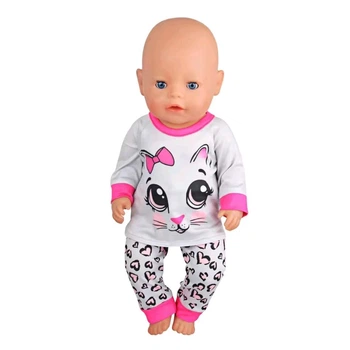 Одяг для ляльки розміром 43 см пупса Baby Born або American Girl Бебі Борн Костюм піжама Котик