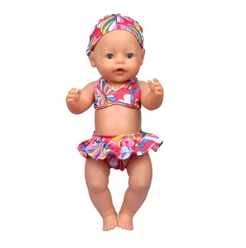 Одяг для ляльки розміром 43 см пупса Baby Born або American Girl Бебі Борн Купальник купальний костюм роздільний
