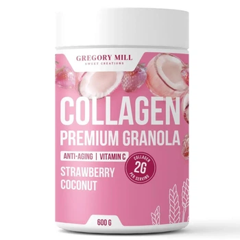 Колагенова гранола Полуниця Кокос Gregory Mill Strawberry Coconut Collagen Premium Granola, 600 г GM-01-15