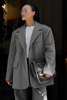 Укорочене Пальто Jadone Fashion Ельва S-M сірий