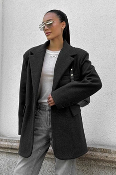 Укорочене Пальто Jadone Fashion Ельва S-M графіт