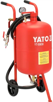 Пескоструйный агрегат YATO резервуар- 40 л, 0.6-0.8 МПа, потребление воздуха 170-708 л/мин, 86х48х33 см (YT-55830)
