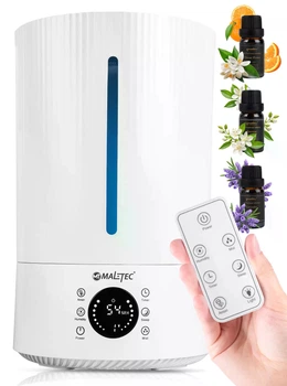Увлажнитель воздуха MalTec WT-5000-ION до 35 м² 5 л ионизатор диффузор сенсорная панель + ароматические масла туман встроенный гидростат белый