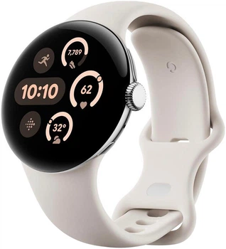 Смарт-годинник Google Pixel Watch 3 41mm Wi-Fi Polished Silver Aluminum Case / Porcelain Active Band