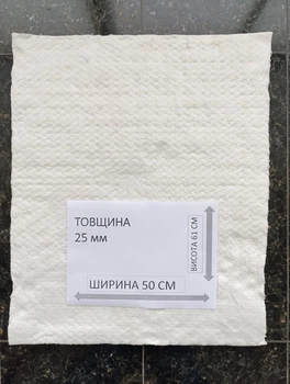 Вогнетривкий мат LYTX-312 (1260°C) — негорюча ковдра з керамічного волокна. Товщина 25 мм, ширина 610 мм, довжина 0,5 погонного метра.