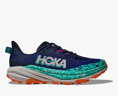 Женские кроссовки HOKA ONE ONE SPEEDGOAT 6 WIDE 1147832 VYM 42,5 (EU 42 2/3, USA 10D, 27 см) синие с зеленым