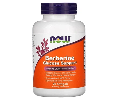 Берберин для регулювання рівня глюкози NOW Foods (Berberine Glucose Support) 400 мг 90 капсул NOW01418