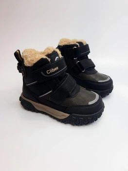 Зимние ботинки Clibee 617 bl-khaki хаки р.22-15 см
